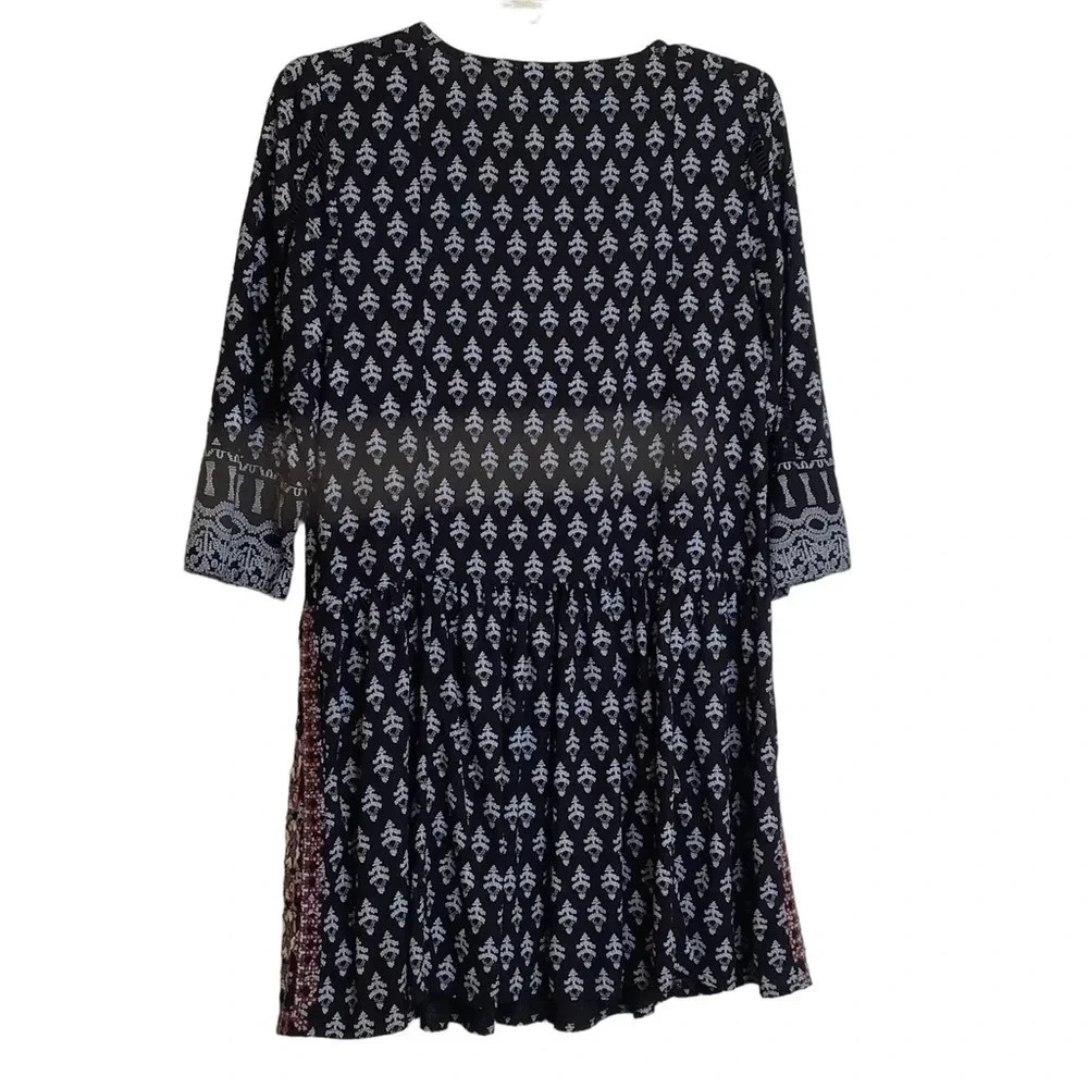Anthropologie‎ Vanessa Virginia Caria Dress Sz XS Black Red Boho Work School EUC